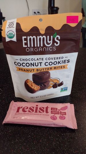 Vegan snacks I bought. Tasted delicious. at Akasha Metaphysical & Vegan Cafe in St Georges