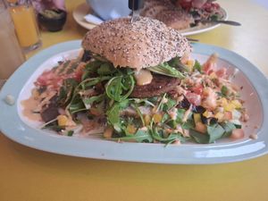 Vegan burger at Cafe Voltaire in Den Bosch