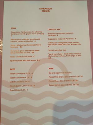 Menu Drinks (English) at Fankaasoo  in Groningen