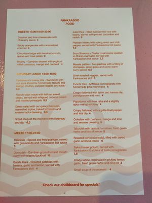 Menu Lunch and Dinner (English) at Fankaasoo  in Groningen