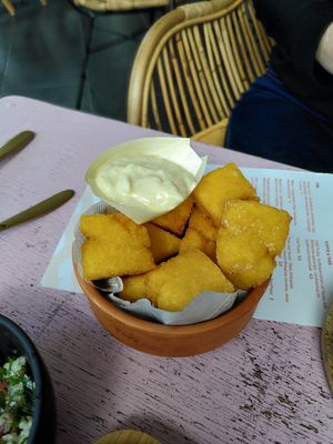 Funchi fries (Maiskuchen) at Fankaasoo  in Groningen