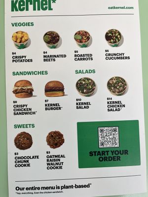 Menu  at Kernel in New York City