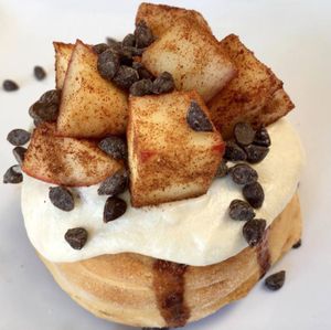 Chai Frosting, Cinnamon Dusted Fresh Apples, and Chocolate Chips! at Cinnaholic  in Herndon