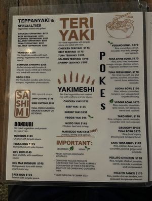 poke bowls   at Sensei Sushi Bacalar in Bacalar