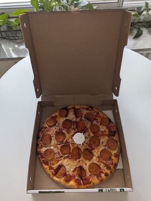 Plant based pizza at Pizza Nova - Church St in Toronto