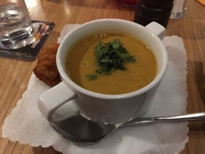 Curry soup at Chimichurri in Frankfurt