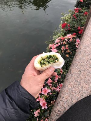 Veggie Steamed Bun! 👌🏼 at Songyuelou in Shanghai