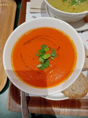 Tomato soup at MoMu Café in Antwerpen