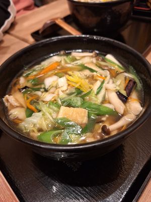 Kenchin soba, hot at Kyoto Soba-Morihei in Kyoto