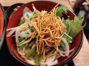 Udon side salad at Kyoto Soba-Morihei in Kyoto