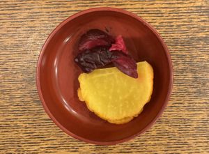 Pickles (side dish).  at Kyoto Soba-Morihei in Kyoto
