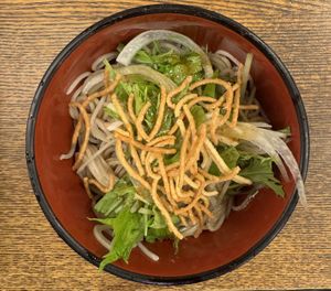 Soba noodle salat (side dish).  at Kyoto Soba-Morihei in Kyoto