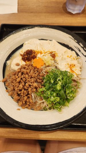 Cold Soy milk Yuba soba at Kyoto Soba-Morihei in Kyoto