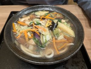 Vegan udon noodles at Kyoto Soba-Morihei in Kyoto