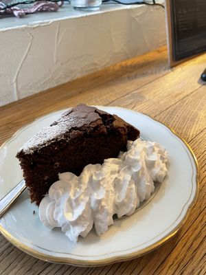 Chocolate cake with vegan cream  at Kaffee Klatsch in Brig