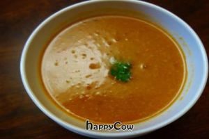 Vegan lentil soup at Gauranga in Tallinn