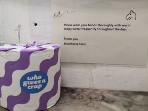 Who gives a crap, toilet paper 👍👍 at Blackhorse Workshop Cafe in East London
