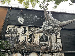 Christmas piñata outside  at Los Loosers in Mexico City