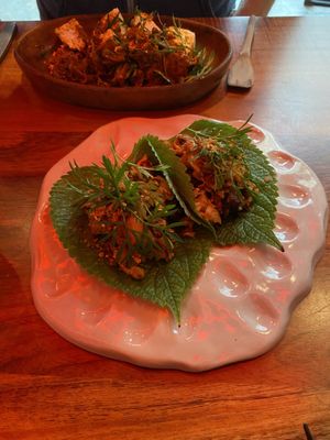 Korean leaf wraps   at Los Loosers in Mexico City