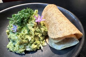 Side of guacamole and tortillas   at Los Loosers in Mexico City