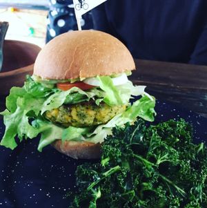 plantano burger at Los Loosers in Mexico City