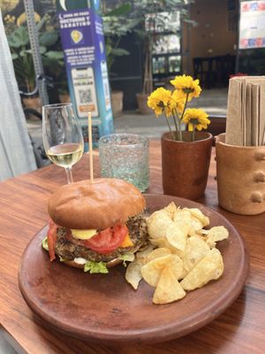 Mushroom burger  at Los Loosers in Mexico City