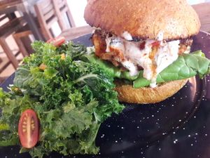 cawliflower burger  at Los Loosers in Mexico City