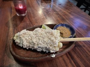 Elote (vegan of course)  at Los Loosers in Mexico City