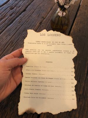 Menú de fin de año at Los Loosers in Mexico City
