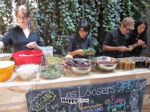 sandwich construction line at Los Loosers in Mexico City