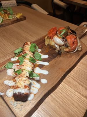 Housemade chorizo with papas also known as potatoes   at Sentir in New York City