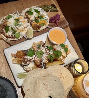 Pabil tacos and potato side  at Sentir in New York City