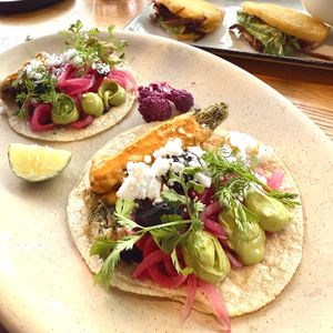 Banana Blossom Pescado Tacos   at Sentir in New York City