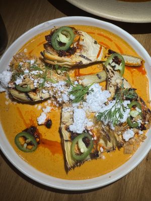 Grilled artichokes   at Sentir in New York City