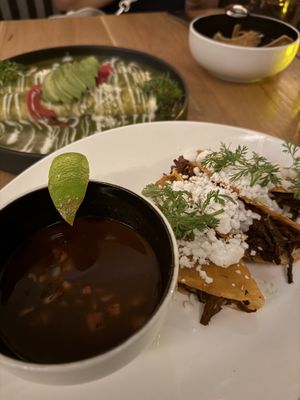 Chunk streak birria tacos  at Sentir in New York City