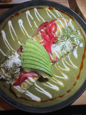 Chick’n enchiladas   at Sentir in New York City