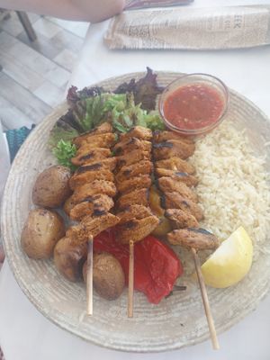 Souvlaki at Mithos Restaurant in Crete