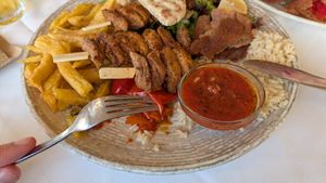 vegan souvlaki at Mithos Restaurant in Crete