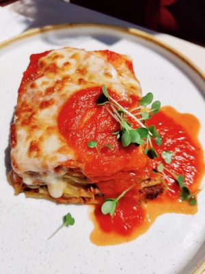 Spinach lasagna (vegetarian) at Samsara in Cluj-napoca