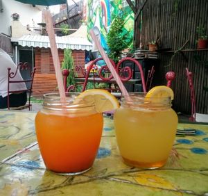Sea Buckthorn and Apple Cinnamon lemonades at Samsara in Cluj-napoca