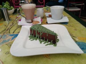 Mint chocolate raw cake at Samsara in Cluj-napoca