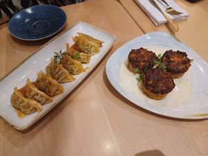 Dumplings and sweet potatoes boulettes at Samsara in Cluj-napoca