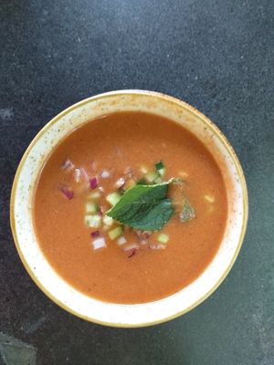 Gazpacho with watermelon at Samsara in Cluj-napoca