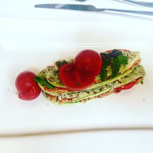 raw vegan zucchini lasagna  at Samsara in Cluj-napoca
