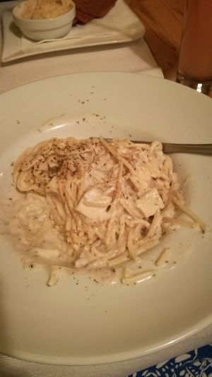Tofu carbonara at Samsara in Cluj-napoca