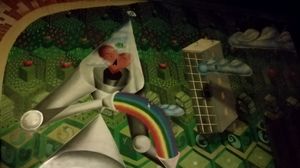 Otside mural at Samsara in Cluj-napoca