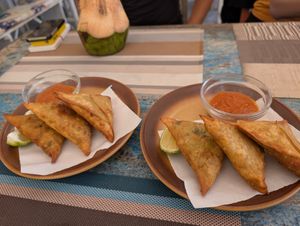 Vegan samosa at Pallet Cafe in Diani Beach
