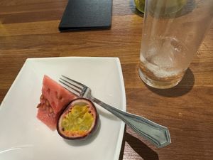 Complimentary fruits at the end of the meal 😃  at Shashin-ka in Diani Beach