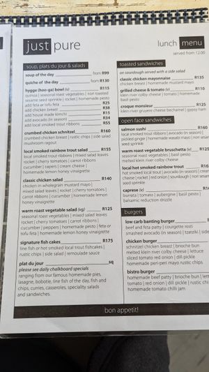  at Just Pure Bistro in Hermanus