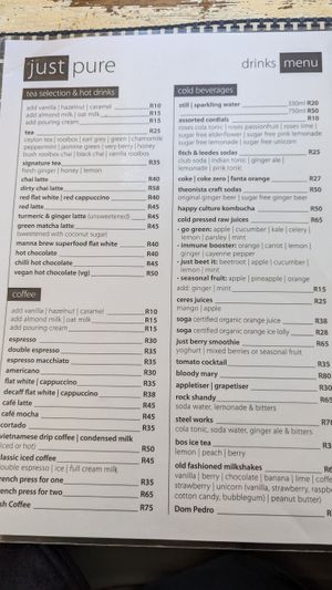  at Just Pure Bistro in Hermanus